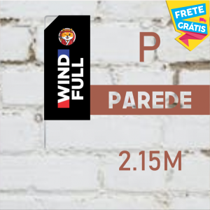 WIND BANNER FULL PAREDE (P) Completo com Hastes e Suporte de Aço 2.15m x 0.65m Dupla-Face 4 x 4 RETANGULAR Embalagem / Estrutura de Alumínio Desmontável FRETE GRÁTIS NAS COMPRAS ACIMA DE 100,00, CONSULTE AS REGIÕES.